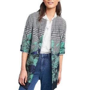 Anthropologie Eva Franco houndstooth and floral blazer - size 4